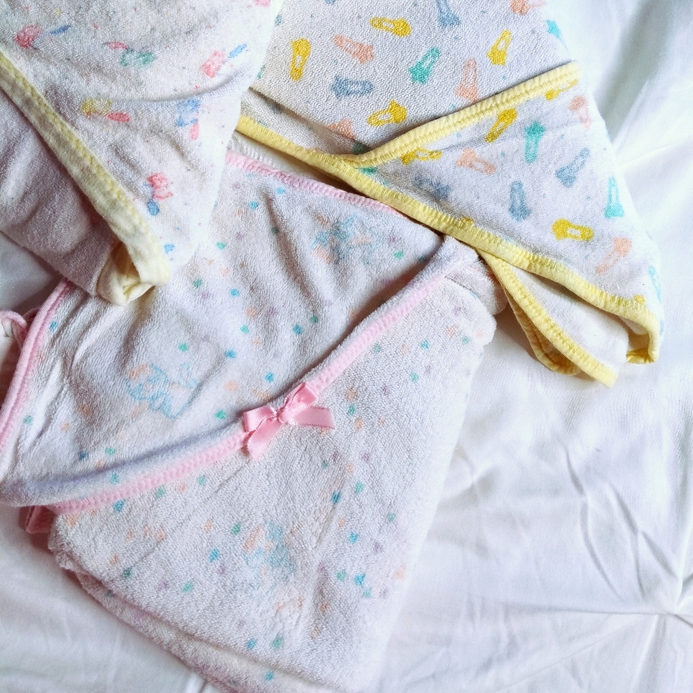 Vintage Three Hooded Bathing Towel Baby Wraps